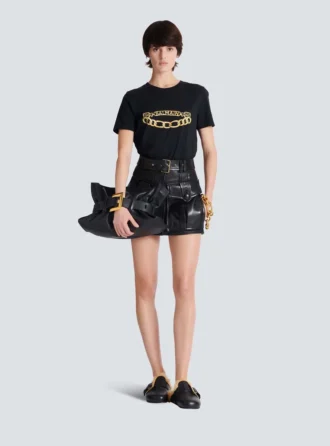 Kurzärmeliges T-Shirt mit Balmain-Kettenprint
