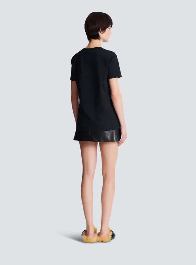 Kurzärmeliges T-Shirt mit Balmain-Kettenprint Kurzärmeliges T-Shirt mit Balmain-Kettenprint
