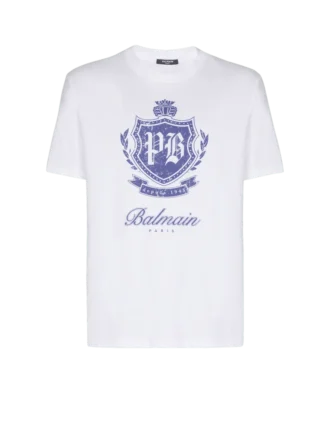 Kurzärmeliges T-Shirt mit College-Emblem-Print
