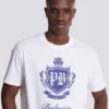 Kurzärmeliges T-Shirt mit College-Emblem-Print Kurzärmeliges T-Shirt mit College-Emblem-Print