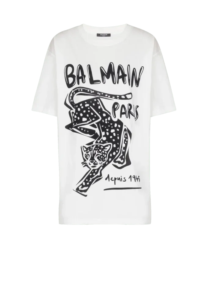 Kurzärmeliges T-Shirt mit Leopardenmuster Kurzärmeliges T-Shirt mit Leopardenmuster