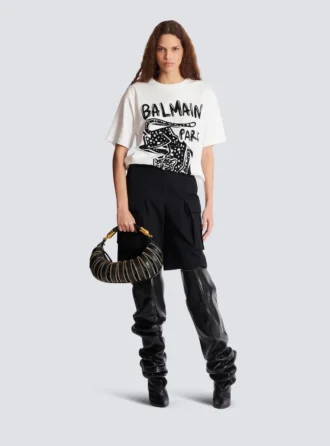 Kurzärmeliges T-Shirt mit Leopardenmuster
