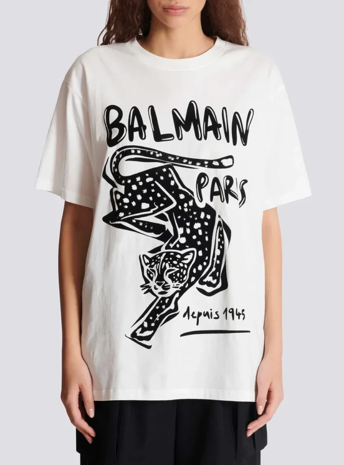 Kurzärmeliges T-Shirt mit Leopardenmuster Kurzärmeliges T-Shirt mit Leopardenmuster