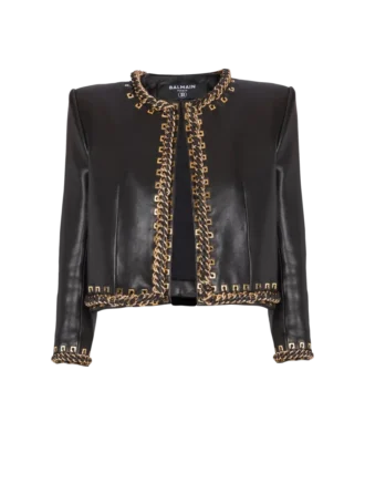 Lammfelljacke mit Kettenbesatz Lammfelljacke mit Kettenbesatz