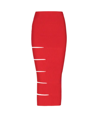 Langer Strickrock mit Cut-outs