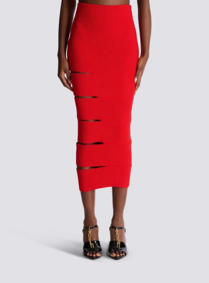 Langer Strickrock mit Cut-outs Langer Strickrock mit Cut-outs