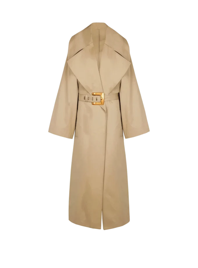 Langer Trenchcoat aus Baumwollgabardine Langer Trenchcoat aus Baumwollgabardine