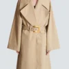 Langer Trenchcoat aus Baumwollgabardine Langer Trenchcoat aus Baumwollgabardine