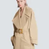 Langer Trenchcoat aus Baumwollgabardine Langer Trenchcoat aus Baumwollgabardine