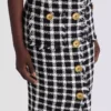 Langer Tweedrock mit Gingham-Muster Langer Tweedrock mit Gingham-Muster
