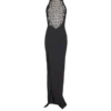 Langes, besticktes Kleid mit Schlitz Langes, besticktes Kleid mit Schlitz