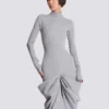Langes, drapiertes Kleid aus Baumwollstrick Langes, drapiertes Kleid aus Baumwollstrick