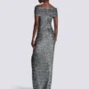Langes, drapiertes Paillettenkleid Langes, drapiertes Paillettenkleid
