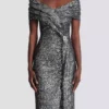 Langes, drapiertes Paillettenkleid Langes, drapiertes Paillettenkleid