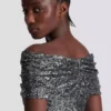 Langes, drapiertes Paillettenkleid Langes, drapiertes Paillettenkleid