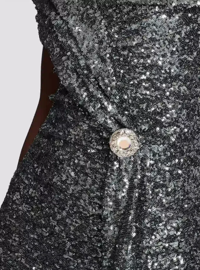 Langes, drapiertes Paillettenkleid Langes, drapiertes Paillettenkleid