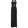 Langes Kreppkleid mit Gürtel Langes Kreppkleid mit Gürtel