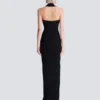 Langes Kreppkleid mit Gürtel Langes Kreppkleid mit Gürtel