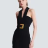 Langes Kreppkleid mit Gürtel Langes Kreppkleid mit Gürtel