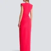 Langes Kreppkleid mit verzierten Details Langes Kreppkleid mit verzierten Details