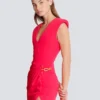 Langes Kreppkleid mit verzierten Details Langes Kreppkleid mit verzierten Details