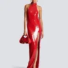 Langes Paillettenkleid mit Neckholder Langes Paillettenkleid mit Neckholder