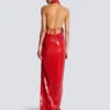 Langes Paillettenkleid mit Neckholder Langes Paillettenkleid mit Neckholder