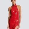Langes Paillettenkleid mit Neckholder Langes Paillettenkleid mit Neckholder