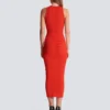 Langes, ärmelloses Kleid aus Strick Langes, ärmelloses Kleid aus Strick