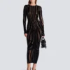 Langes Samtkleid mit Zebradruck Langes Samtkleid mit Zebradruck