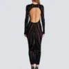 Langes Samtkleid mit Zebradruck Langes Samtkleid mit Zebradruck