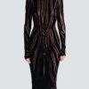 Langes Samtkleid mit Zebradruck Langes Samtkleid mit Zebradruck