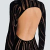 Langes Samtkleid mit Zebradruck Langes Samtkleid mit Zebradruck