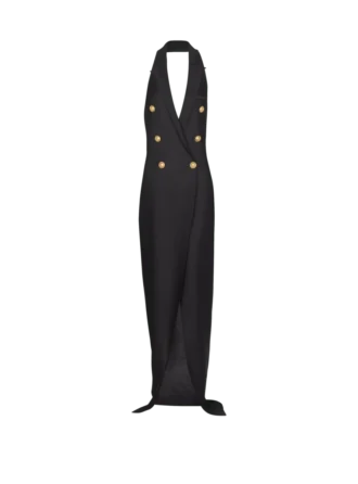 Langes Strickkleid mit Neckholder