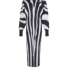 Langes Strickkleid mit Zebra-Intarsien Langes Strickkleid mit Zebra-Intarsien