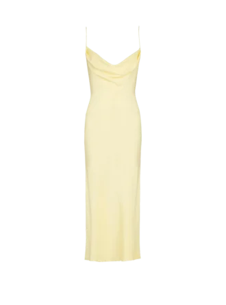 Langes Trägerkleid aus Seidensatin