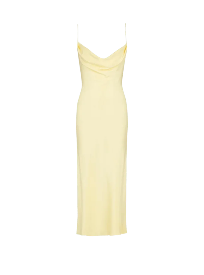 Langes Trägerkleid aus Seidensatin