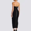 Langes trägerloses Strickkleid Langes trägerloses Strickkleid