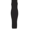 Langes zweifarbiges Kleid mit Zopfmuster Langes zweifarbiges Kleid mit Zopfmuster