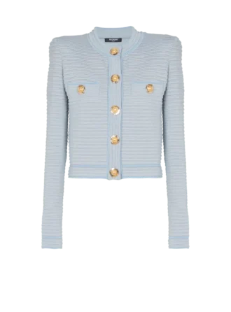 Langärmelige Strickjacke mit Struktur