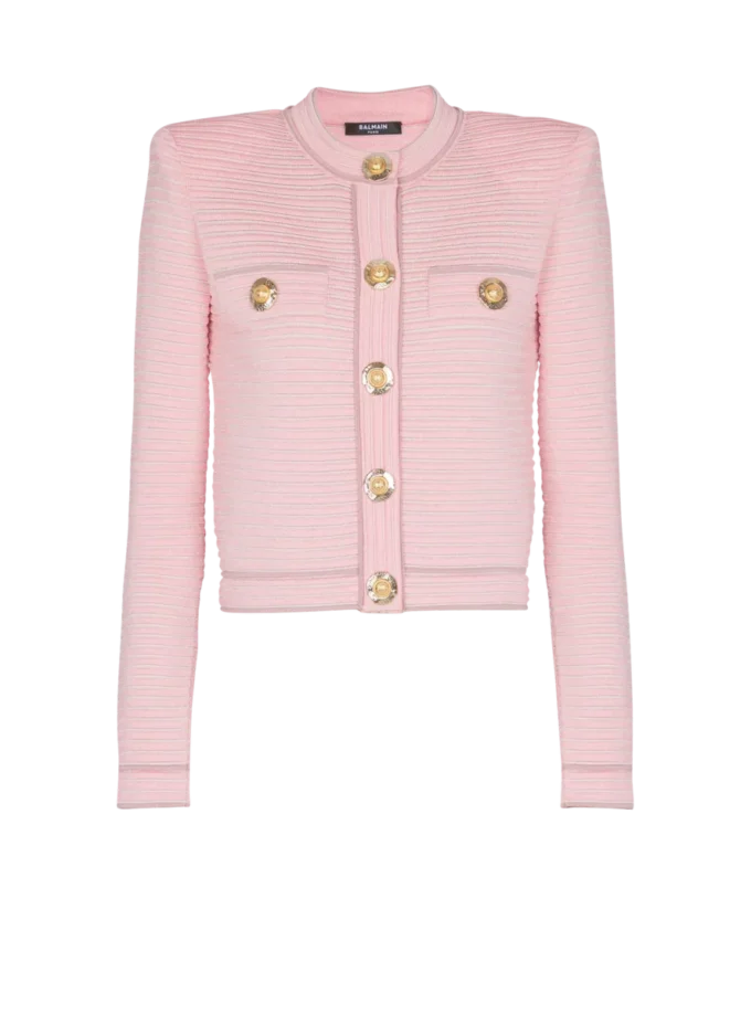 Langärmelige Strickjacke mit Struktur Langärmelige Strickjacke mit Struktur