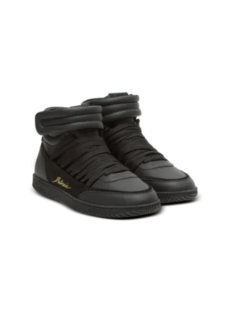 Leder Balmain Swan Mid-Top Schnürschuhe