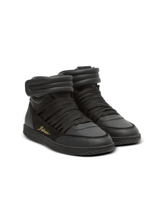 Leder Balmain Swan Mid-Top Schnürschuhe Leder Balmain Swan Mid-Top Schnürschuhe