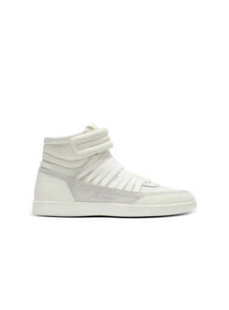 Leder Balmain Swan Mid-Top Schnürschuhe