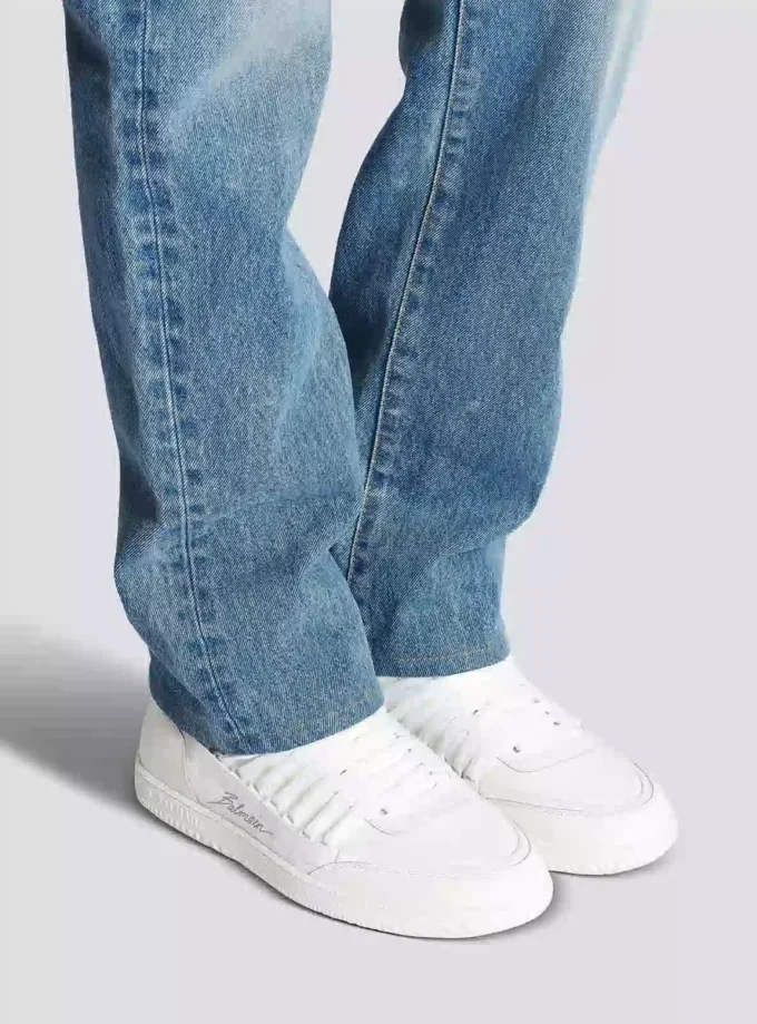 Leder Balmain Swan Mid-Top Schnürschuhe Leder Balmain Swan Mid-Top Schnürschuhe