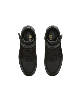 Leder Balmain Swan Mid-Top Schnürschuhe