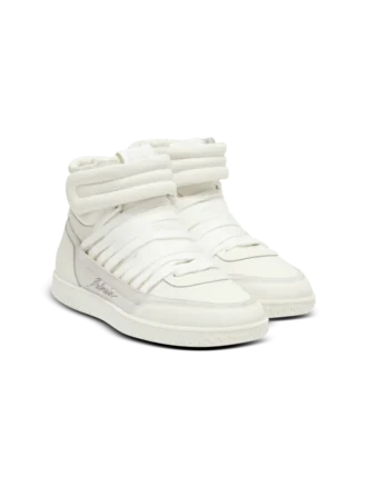 Leder Balmain Swan Mid-Top Schnürschuhe