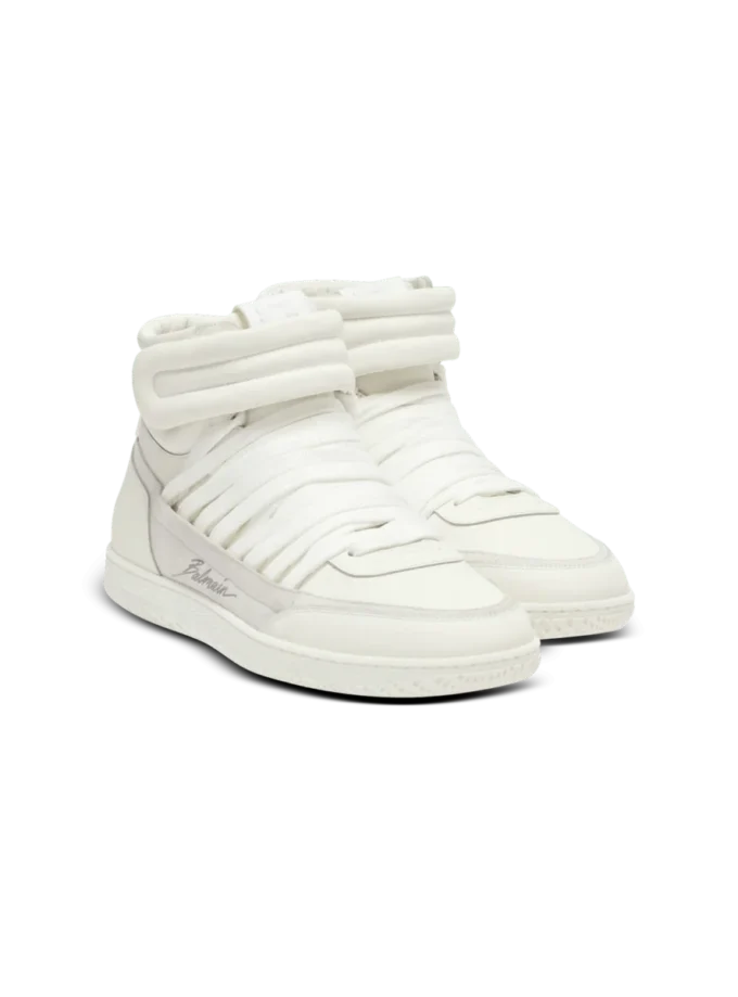 Leder Balmain Swan Mid-Top Schnürschuhe Leder Balmain Swan Mid-Top Schnürschuhe