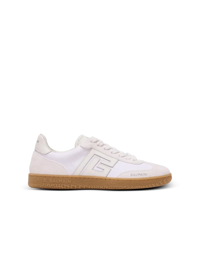 Leder und Canvas Balmain Swan Sneakers Leder und Canvas Balmain Swan Sneakers