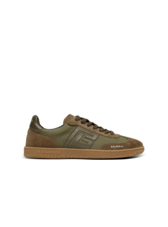 Leder und Canvas Balmain Swan Sneakers